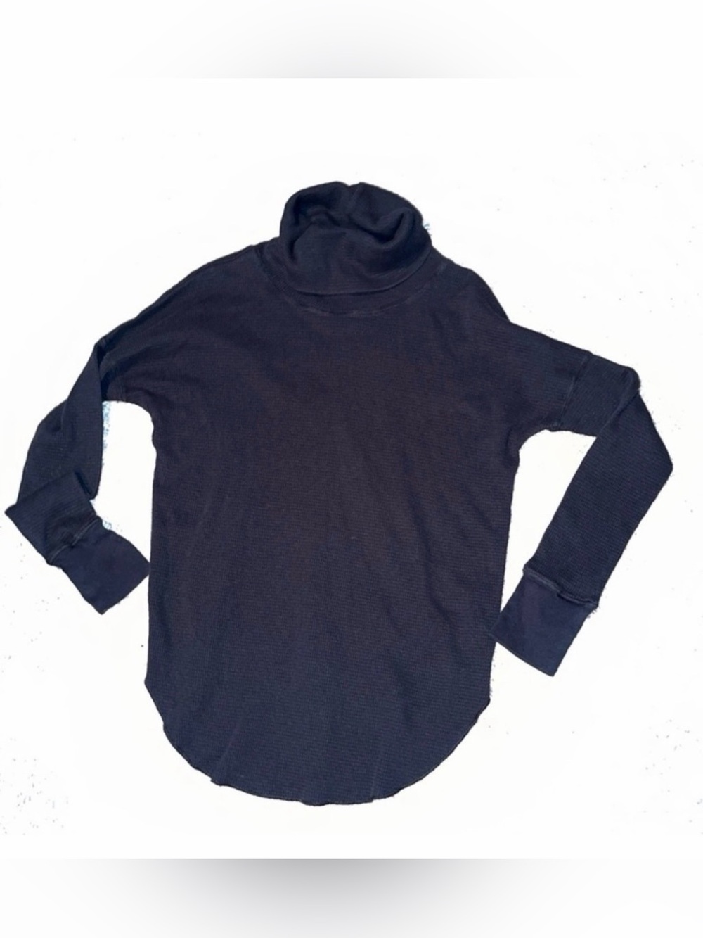 Aritzia The Group by Babaton Thermal Waffle Knit Cowlneck Black Size Medium